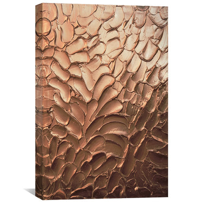 Abstract Metallic Copper Texture Oil Painting for Modern Home Décor