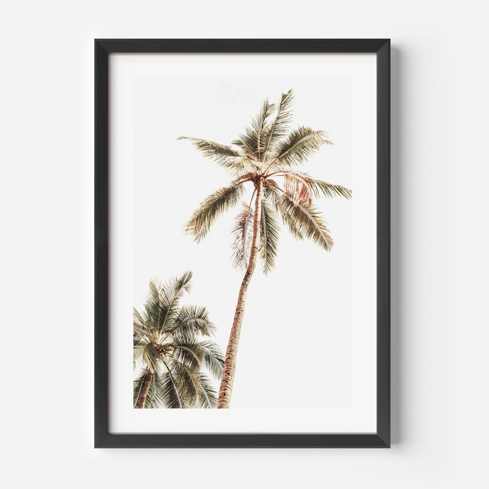 Tropical Palm Trees Art Print - Serene Oil Painting of Mexico's Coastal Beauty