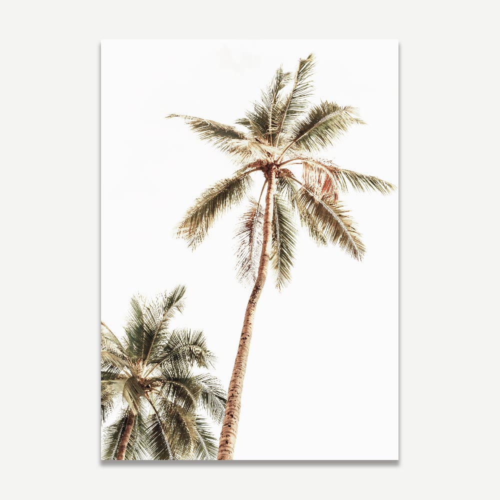 Tropical Palm Trees Art Print - Serene Oil Painting of Mexico's Coastal Beauty