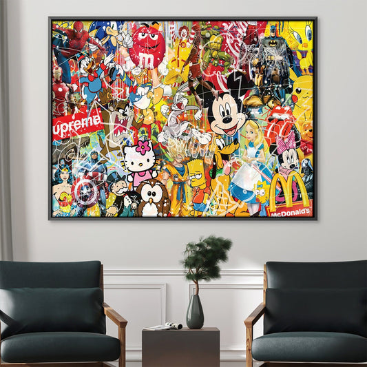 Vibrant Pop Culture Graffiti Canvas Art for Modern Spaces