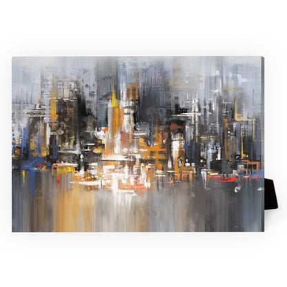 Vibrant Abstract Cityscape Oil Painting for Modern Home Decor