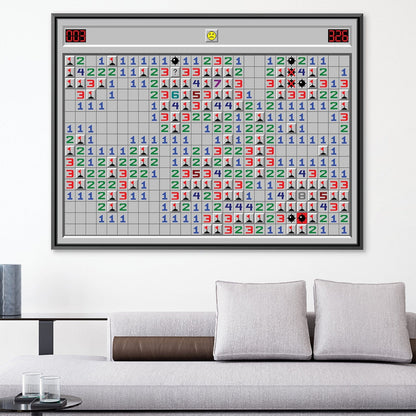 Colorful Minesweeper Canvas Artwork for Game Lovers and Home Decor