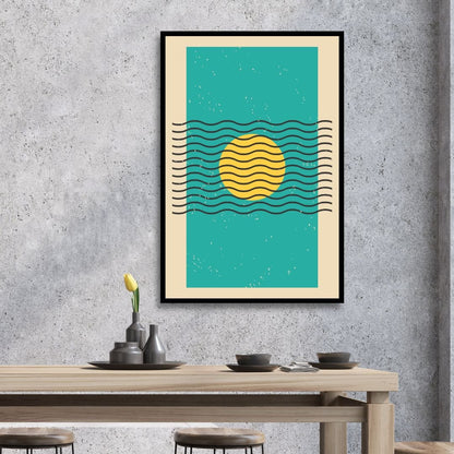 Geometric Abstract Oil Painting with Vibrant Colors and Bold Patterns