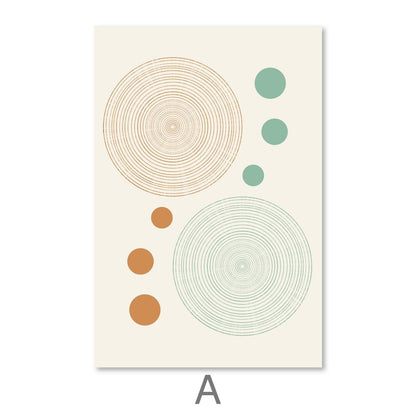 Contemporary Minimalist Shapes Oil Painting for Modern Home Decor