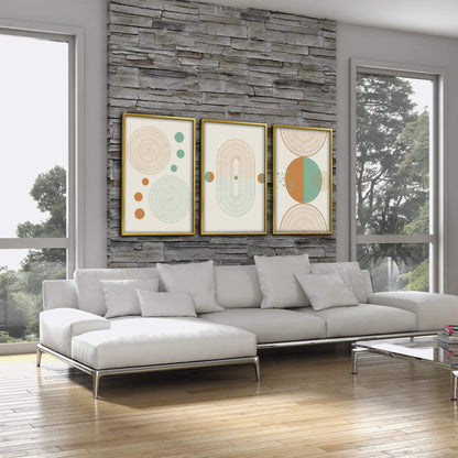 Contemporary Minimalist Shapes Oil Painting for Modern Home Decor