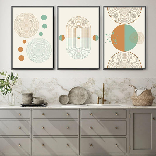 Contemporary Minimalist Shapes Oil Painting for Modern Home Decor