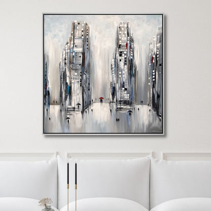 Urban Minimalist Abstract Oil Painting for Modern Home Decor