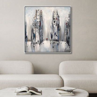 Urban Minimalist Abstract Oil Painting for Modern Home Decor