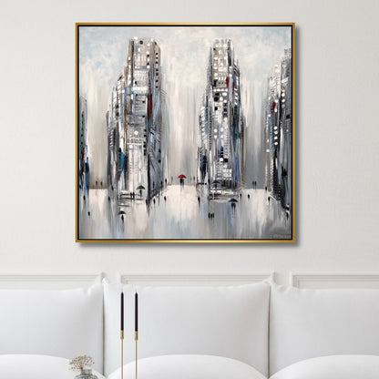 Urban Minimalist Abstract Oil Painting for Modern Home Decor