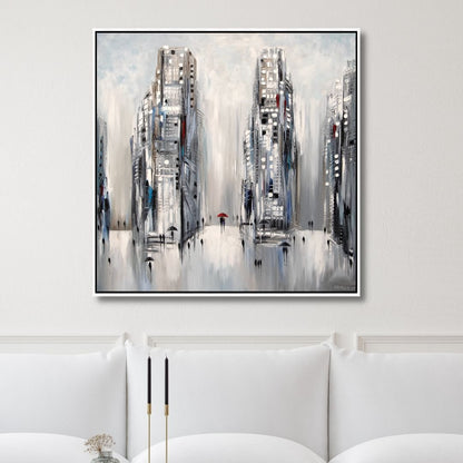 Urban Minimalist Abstract Oil Painting for Modern Home Decor