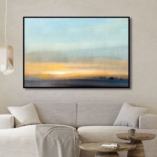 Serene Minimalist Abstract Landscape Oil Painting for Modern Home Decor