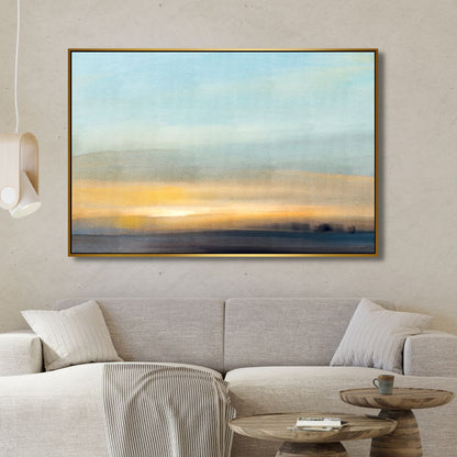 Serene Minimalist Abstract Landscape Oil Painting for Modern Home Decor