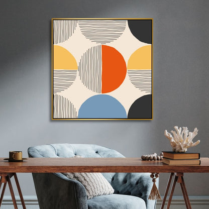 Contemporary Minimalist Abstract with Geometric Shapes and Bold Colors