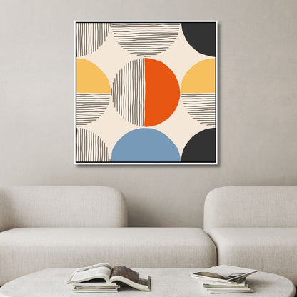 Contemporary Minimalist Abstract with Geometric Shapes and Bold Colors