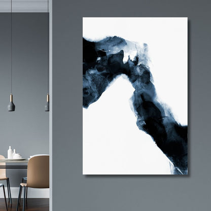 Tranquil Blue and White Abstract Oil Painting for Modern Home Decor