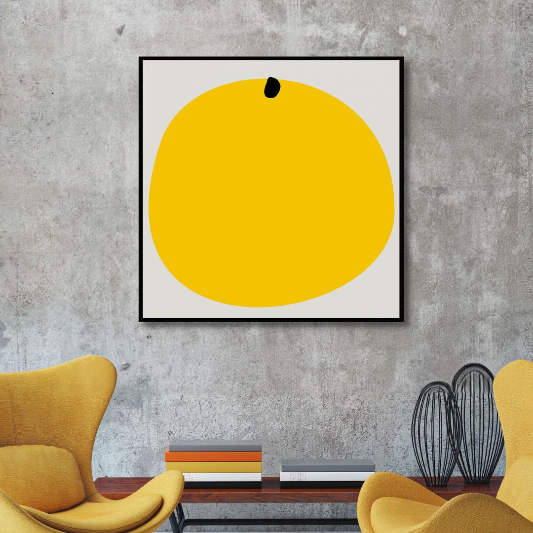 Vibrant Yellow Abstract Geometric Art for Modern Home Decor