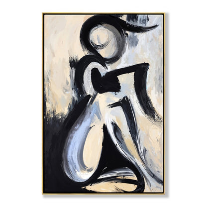 Elegant Minimalist Oil Painting of a Modern Abstract Figure