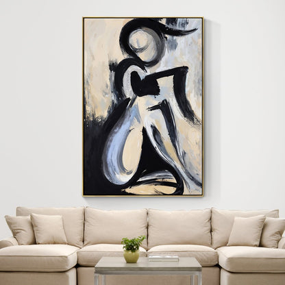 Elegant Minimalist Oil Painting of a Modern Abstract Figure