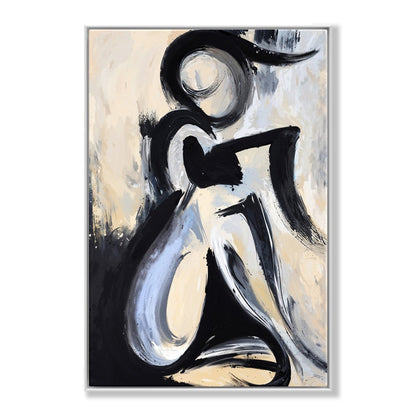 Elegant Minimalist Oil Painting of a Modern Abstract Figure