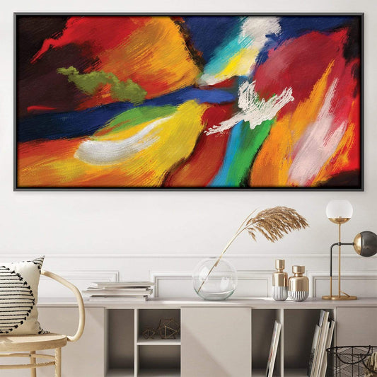 Vibrant Abstract Landscape Oil Painting for Modern Home Decor