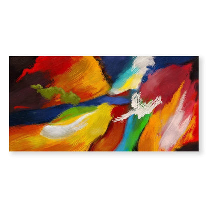 Vibrant Abstract Landscape Oil Painting for Modern Home Decor