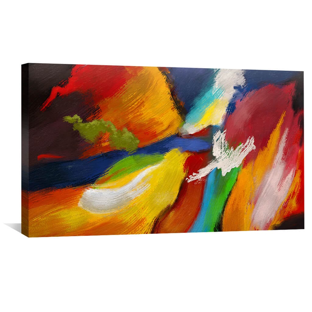 Vibrant Abstract Landscape Oil Painting for Modern Home Decor