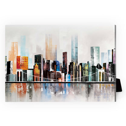 Vibrant Modern Cityscape Canvas Art for Chic Home or Office Decor