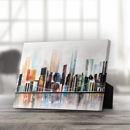 Vibrant Modern Cityscape Canvas Art for Chic Home or Office Decor