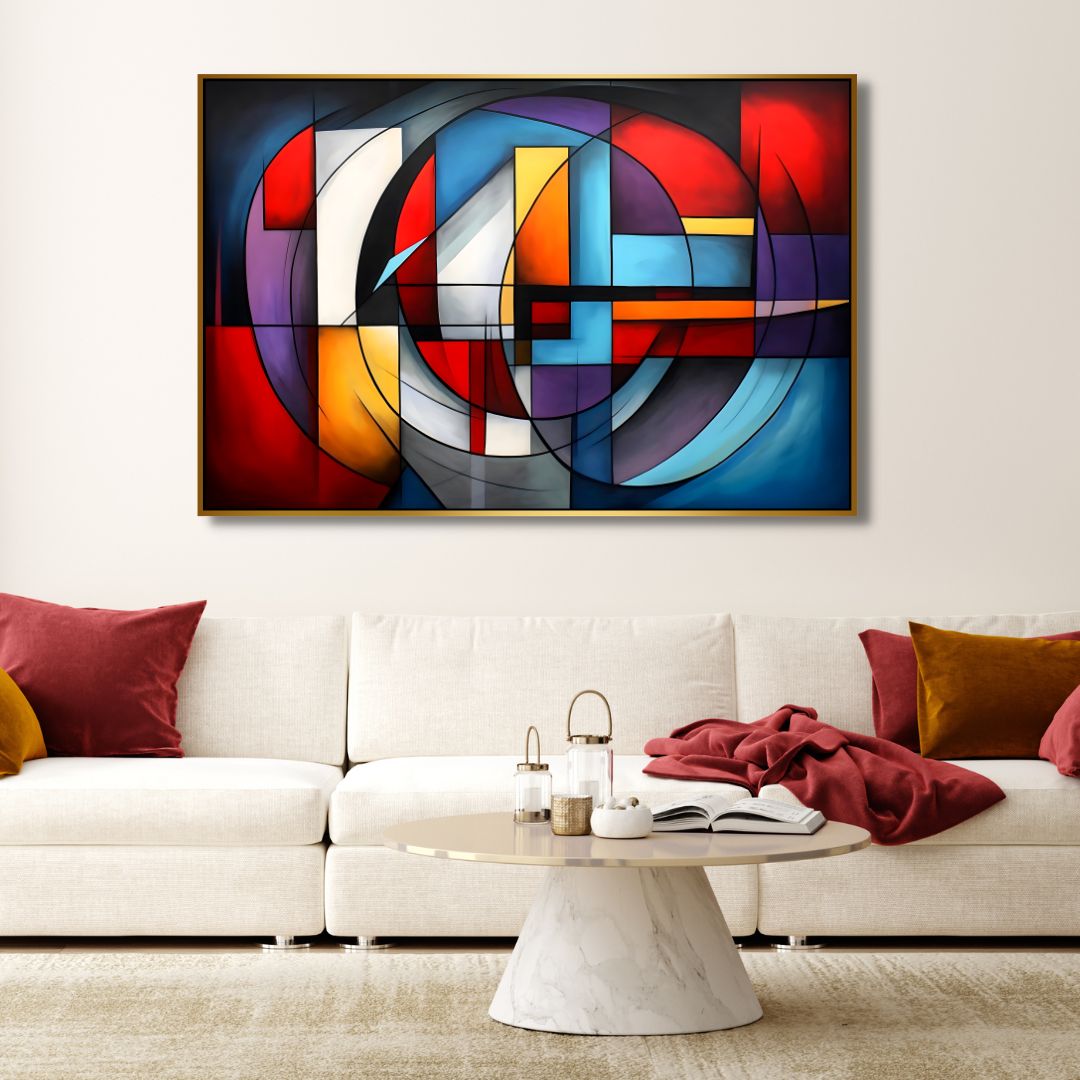 Vibrant Modern Abstract Landscape Oil Painting for Home Decor