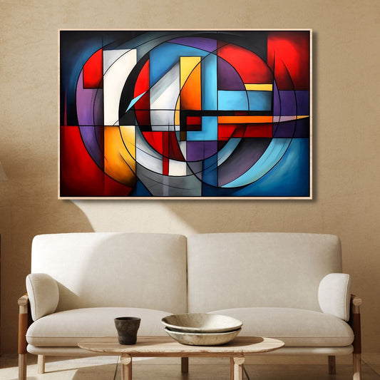 Vibrant Modern Abstract Landscape Oil Painting for Home Decor