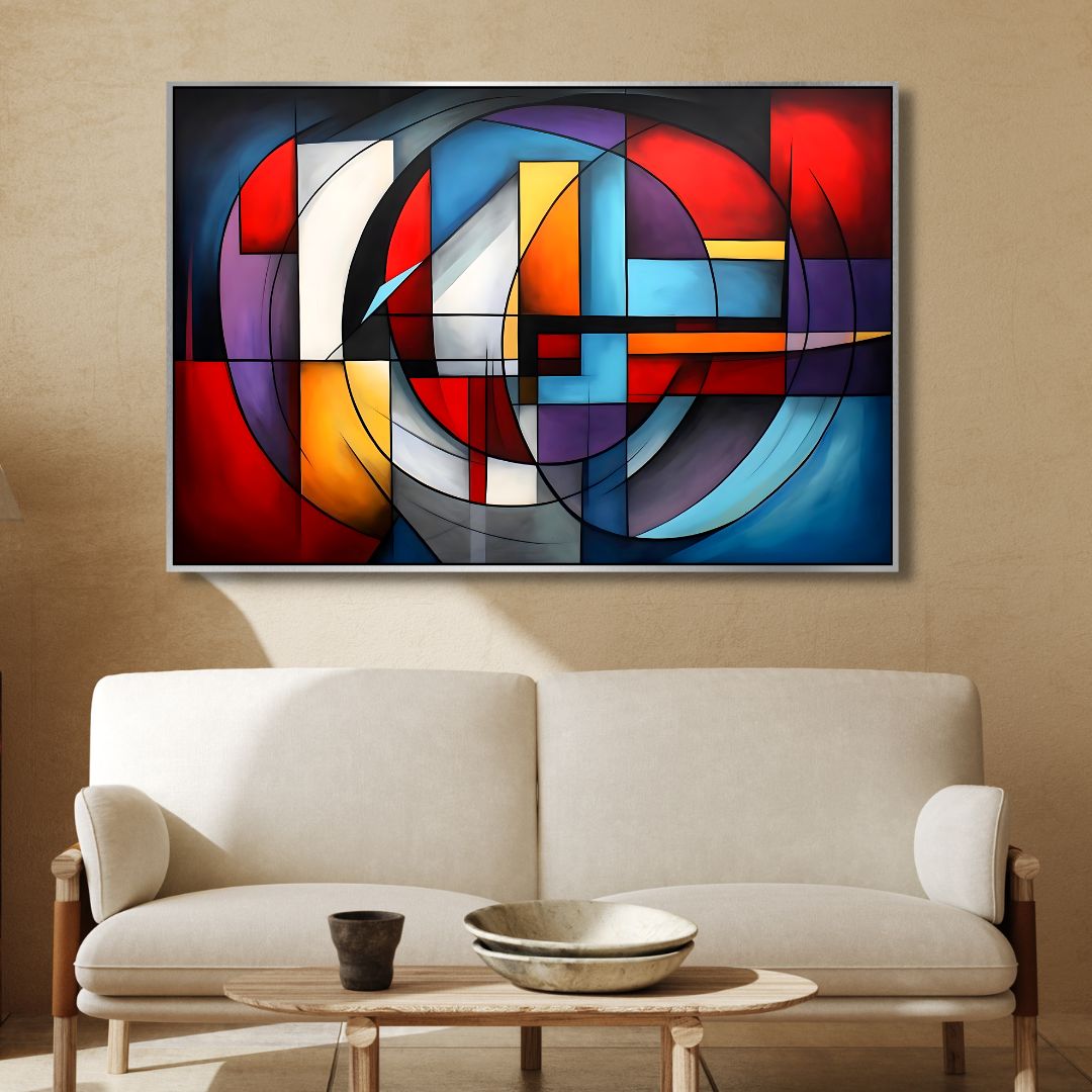 Vibrant Modern Abstract Landscape Oil Painting for Home Decor