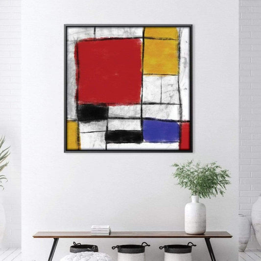 Abstract Color Block Oil Painting for Modern Home Decor