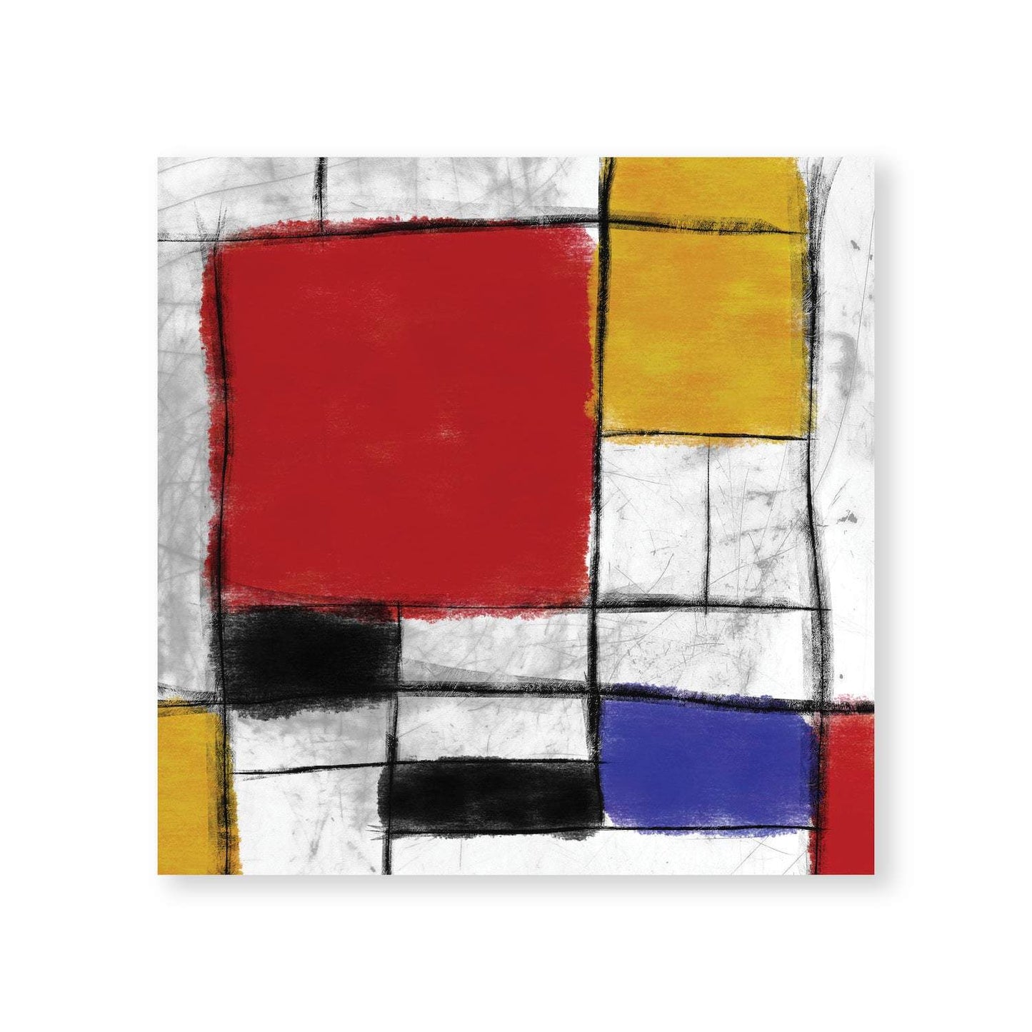 Abstract Color Block Oil Painting for Modern Home Decor