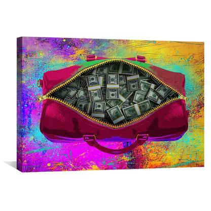 Vibrant Money Bag Oil Painting for Modern Home Décor Art