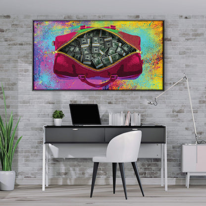 Vibrant Money Bag Oil Painting for Modern Home Décor Art