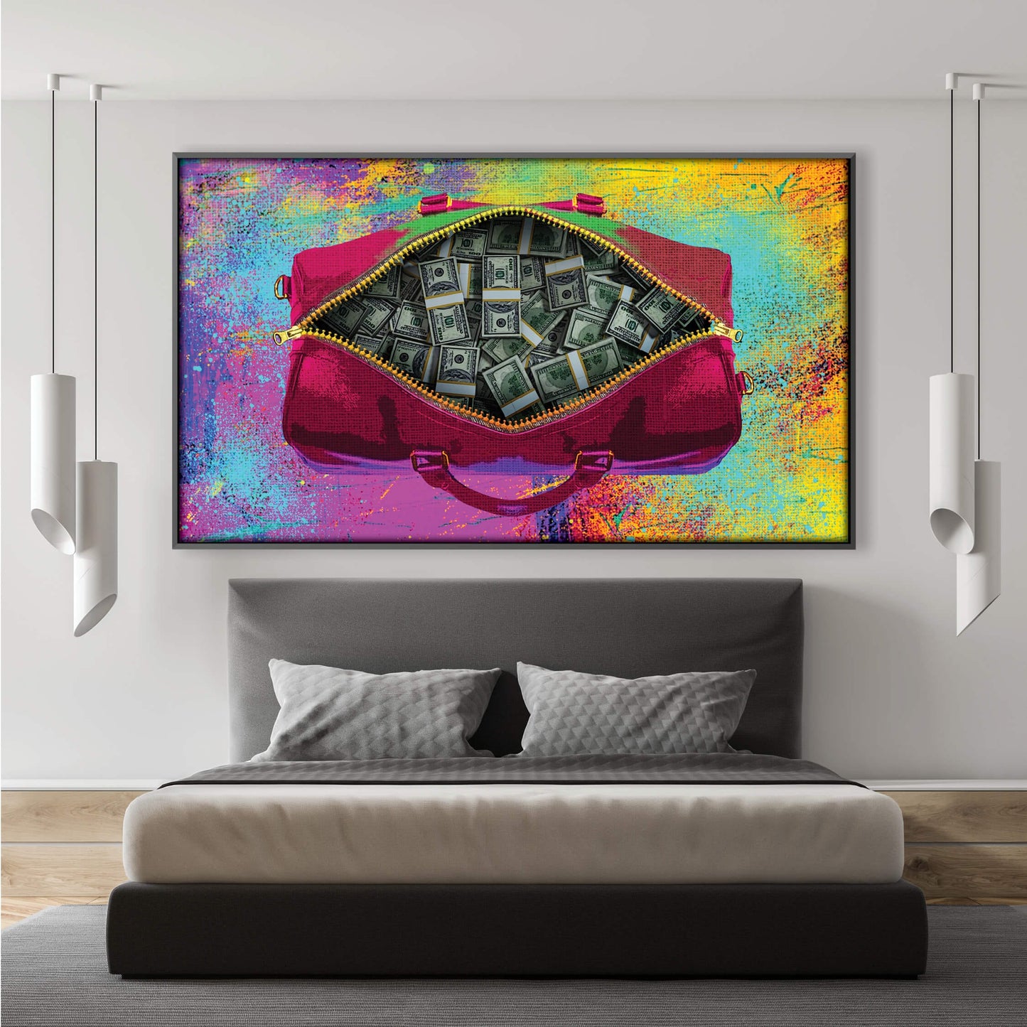 Vibrant Money Bag Oil Painting for Modern Home Décor Art