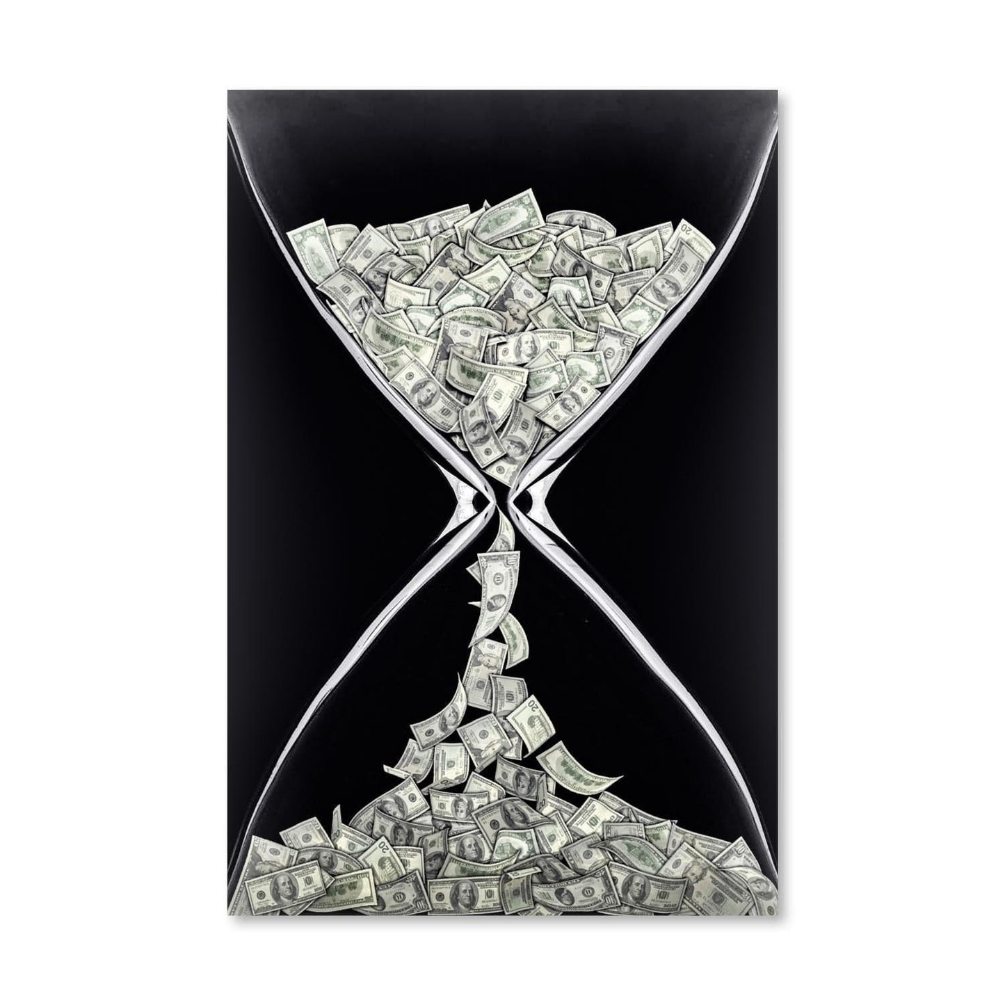 Time is Money Hourglass Oil Painting for Modern Home Decor