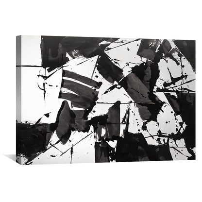 Abstract Monochrome Oil Painting for Modern Home Decor