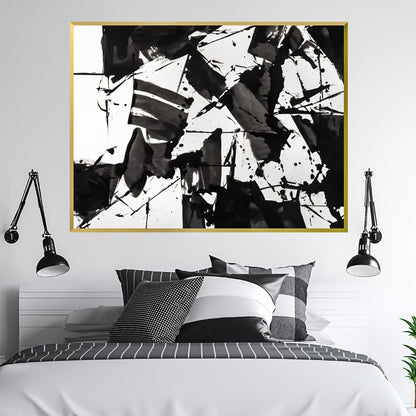 Abstract Monochrome Oil Painting for Modern Home Decor