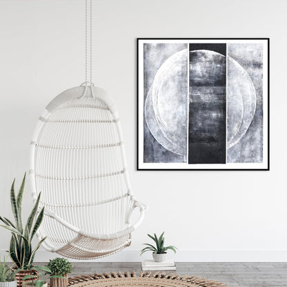 Serene Celestial Moon Abstract Oil Painting for Modern Home Decor