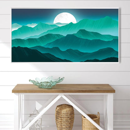 Stunning Moonglow Mountain Landscape Oil Painting for Home Decor