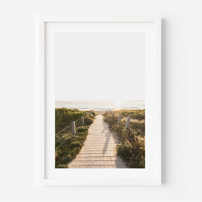 Serene Beach Pathway at Sunrise - Oil Painting for Tranquil Home Decor