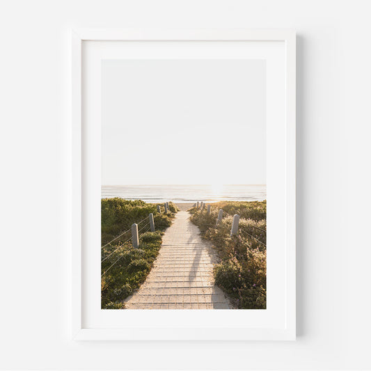 Serene Beach Pathway at Sunrise - Oil Painting for Tranquil Home Decor