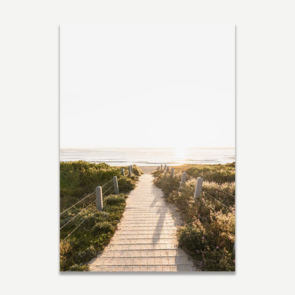 Serene Beach Pathway at Sunrise - Oil Painting for Tranquil Home Decor