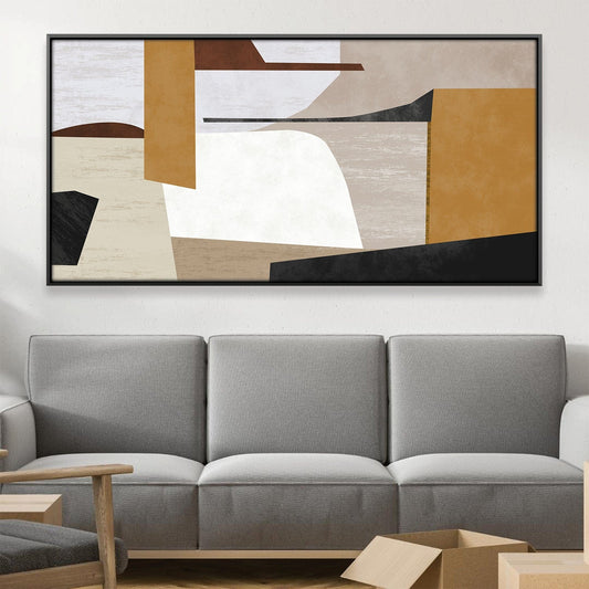 Abstract Earth Tones Oil Painting for Modern Home Decor