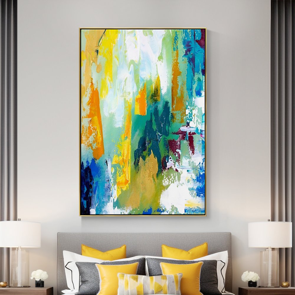 Vibrant Abstract Landscape Painting for Modern Home Décor