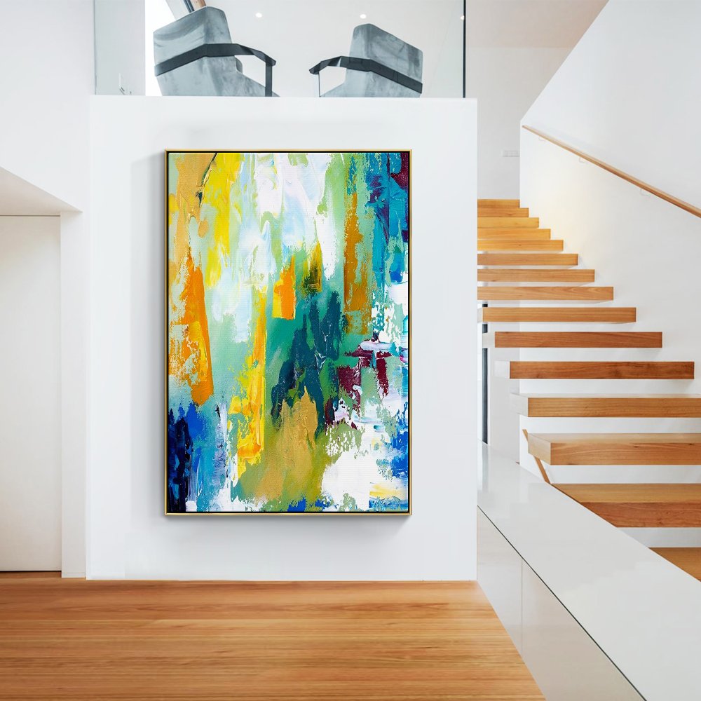 Vibrant Abstract Landscape Painting for Modern Home Décor