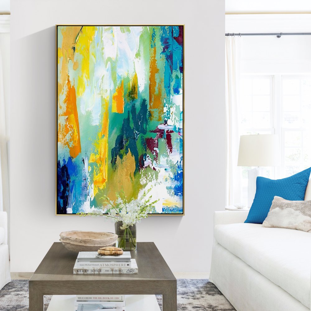 Vibrant Abstract Landscape Painting for Modern Home Décor