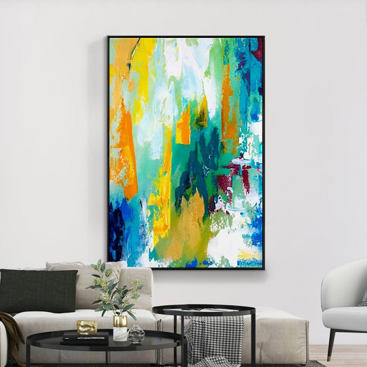 Vibrant Abstract Landscape Painting for Modern Home Décor