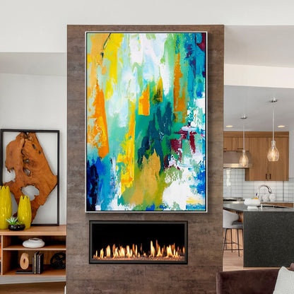 Vibrant Abstract Landscape Painting for Modern Home Décor